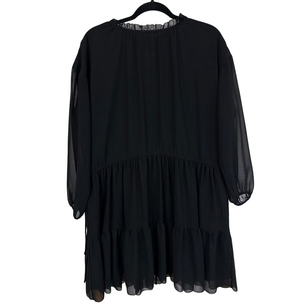 Wilfred Black Ruffled Tie Back Dress Size XS
